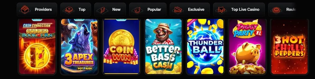 Browse popular casino slots
